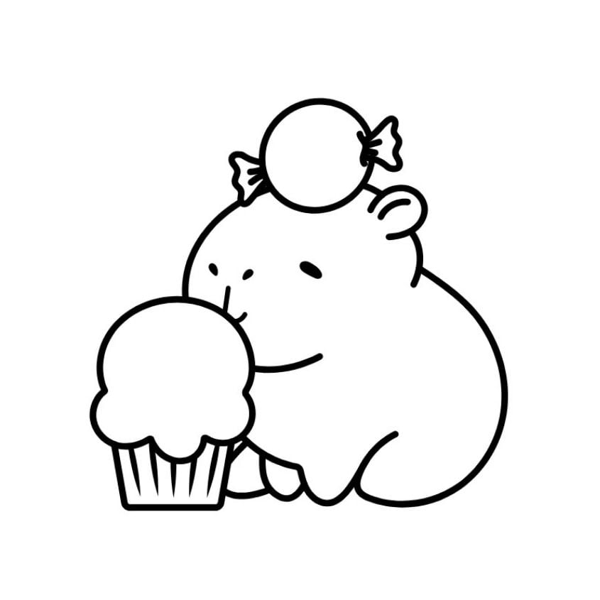 Tranh tô màu Capybara