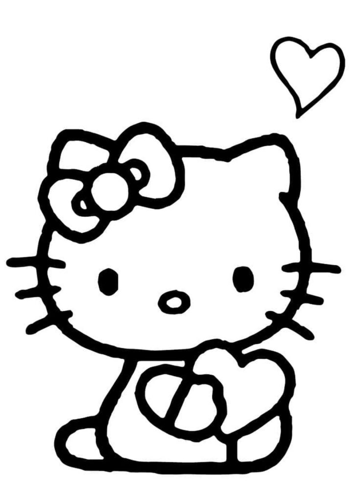 Tranh tô màu Kitty đáng yêu