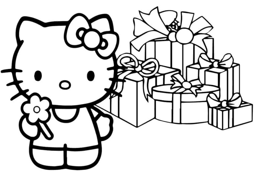 Tranh tô màu Kitty hộp quà