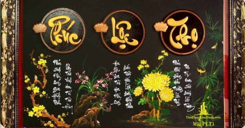 Bộ tranh thư pháp Phúc Lộc Thọ
