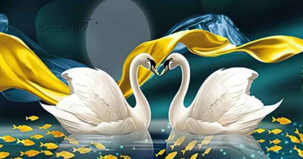 Bí Quyết Chọn Tranh Phong Thủy Mệnh Kim Giúp Chiêu Tài Kích Lộc (Chuẩn Chuyên Gia) 5 Tranh đôi chim thiên nga