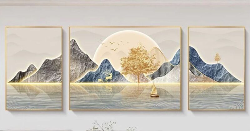 Tranh tráng gương khổ lớn tại không gian sảnh khách sạn và phòng giám đốc