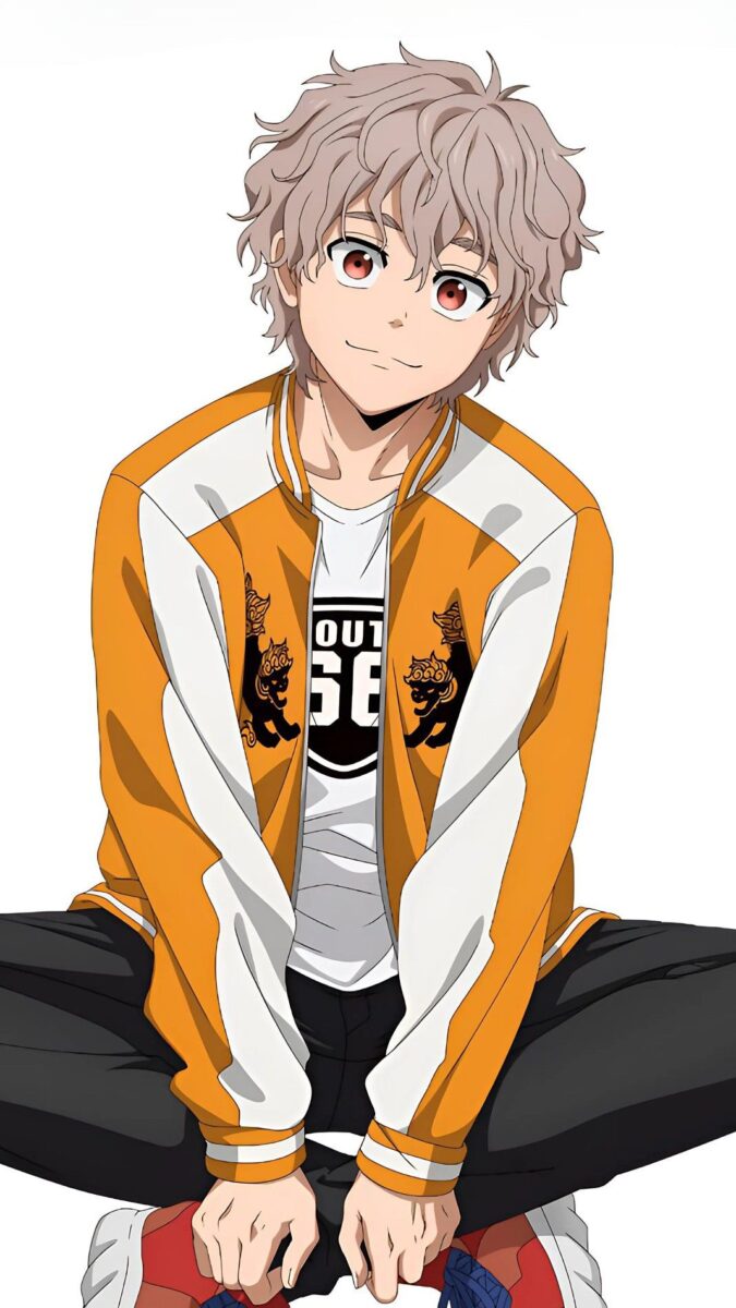 Hình nền anime nam tóc xám với phong cách trẻ trung, phù hợp làm hình nền điện thoại cho người yêu anime.