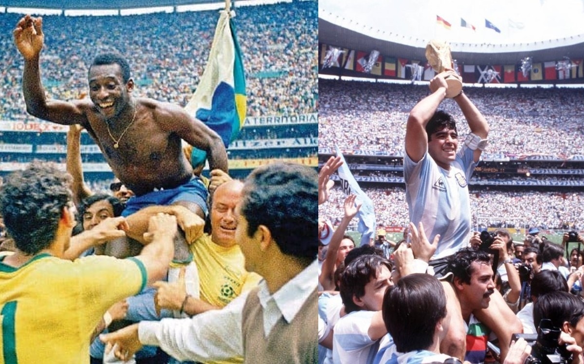 pele maradona festejando respect